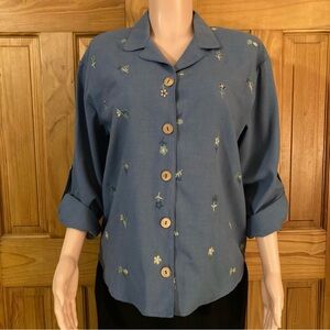 NWOT Vintage Teddi Petite 3/4 Sleeve Top Blouse Size MP